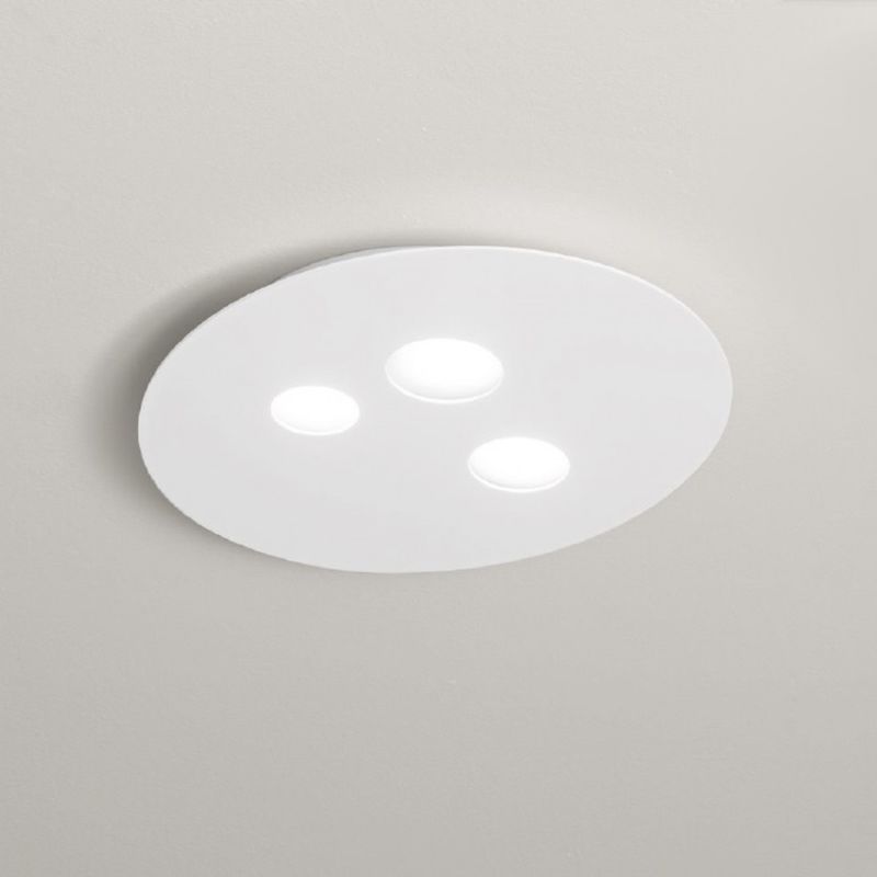 Image of G.e.a.luce - Plafoniera ge-luna pp gx53 led 47x40 alluminio metacrilato lampada soffitto moderno interno, finitura metallo bianco opaco - Bianco opaco