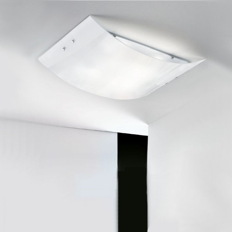 Image of Plafoniera moderna gea luce michela pm e27 led vetro lampada soffitto parete