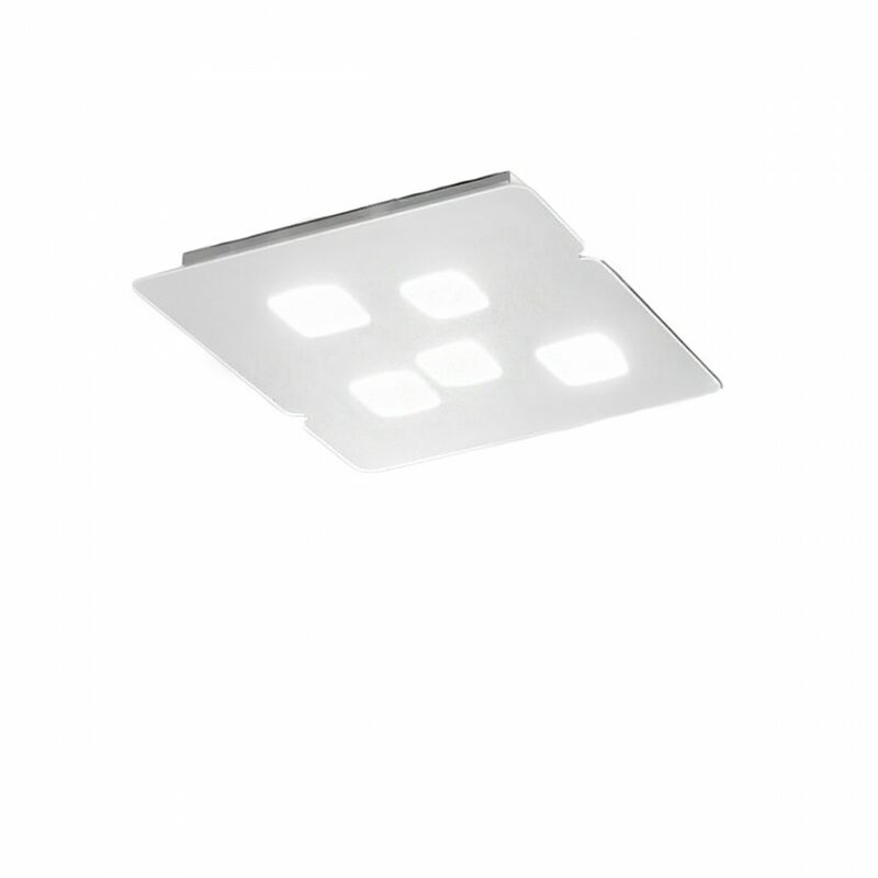Image of Plafoniera moderna gea luce giselle pm gx53 led alluminio lampada soffitto, finitura metallo bianco - Bianco