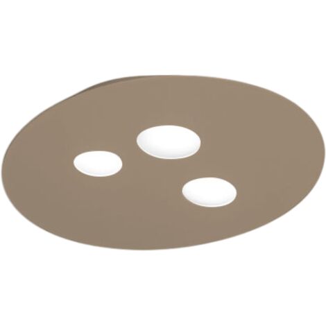 Plafoniera gea luce luna pp gx53 led 47x40 alluminio metacrilato lampada soffitto moderna classica, finitura metallo tortora