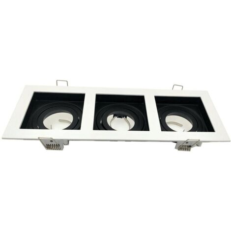 Plafoniera Geminus rettangolare 3xGU10 orientabile bianco/nero