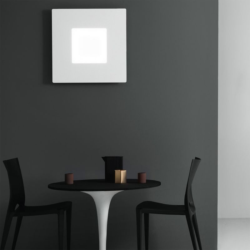 Image of Plafoniera giarnieri bilde pl 56w 5600lm 3000°k 64x64 dimmerabile alluminio lampada soffitto parete moderna quadrata, finitura metallo bianco opaco