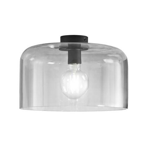 "Plafoniera GIBUS in vetro grigio 35 cm."