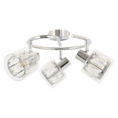Plafoniera glamour cromata rotonda 3 luci E14 Reality