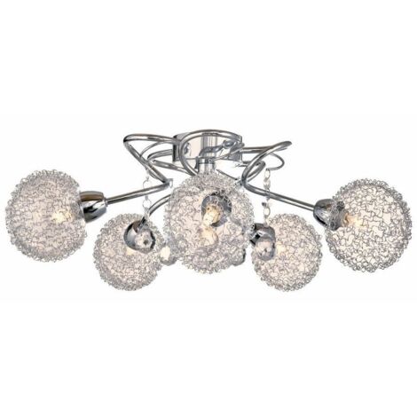 Plafoniera glamour cromata Vesna 5 luci G9 Reality