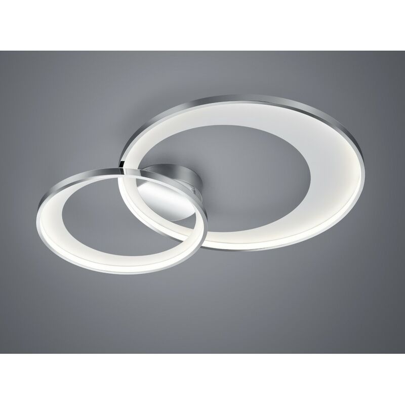 Image of Iperbriko - Plafoniera Granada Doppio Cerchio Cromo Led 36w Dimmerabile L85 cm Trio Lighting