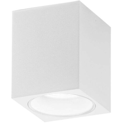 Plafoniera Gu10TOWN quadrata in alluminio bianco