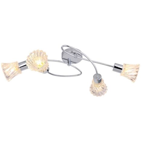 Plafoniera HESTIA CHROME TRASPARENTE E14 4X MAX 40W L: 18 cm B: 64cm H: 24 cm dimmerabile