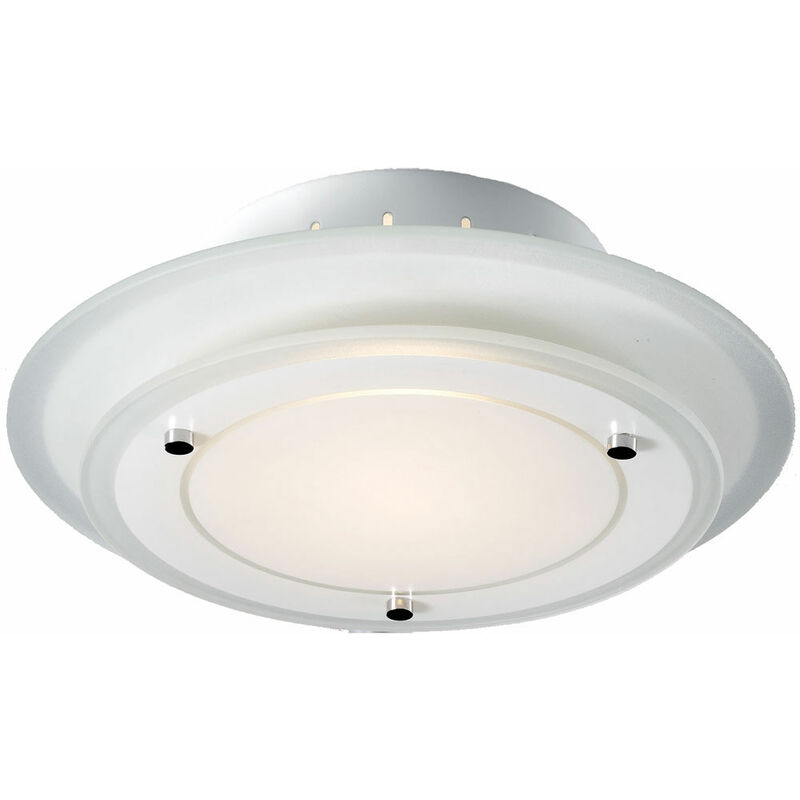 Image of Plafoniera plafoniera illuminazione tonda in metallo vetro lampada luce Esto 40125