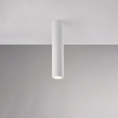 Plafoniera in ferro laccato bianco GU10 1 luce H.30 - Ø8