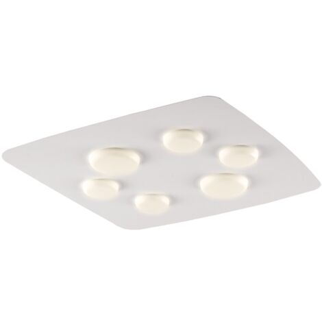 Plafoniera In Ferro Laccato Bianco Led Integrato Luce Naturale 5400 Lumen