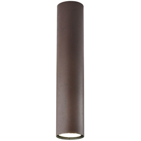 Plafoniera in ferro laccato nero GU10 con decorazione effetto ruggine 1 luce