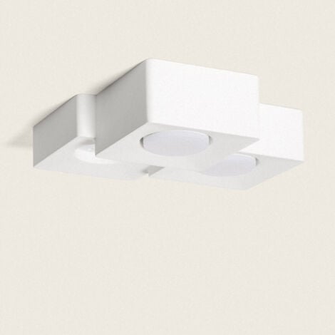 LEDKIA Plafoniera in Gesso 3 Faretti Quman Bianco