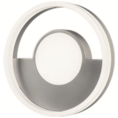 Plafoniera in metallo Argento con diffusore perimetrale D30 cm Led ELISA