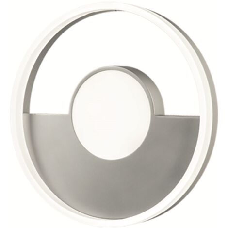 Plafoniera in metallo Argento con diffusore perimetrale D40 cm Led ELISA
