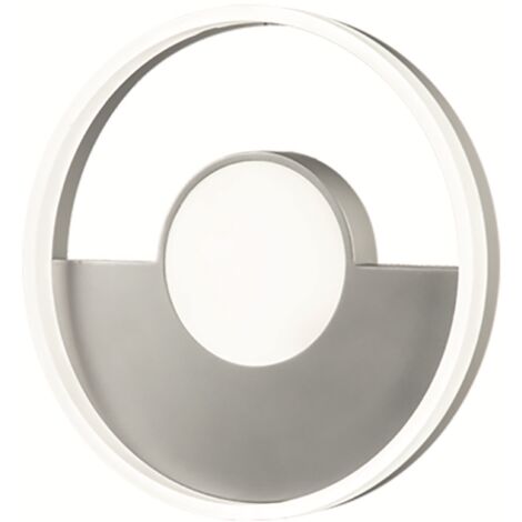 Plafoniera in metallo Argento con diffusore perimetrale D50 cm Led ELISA