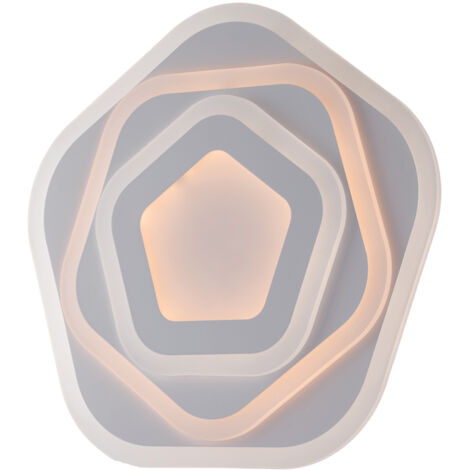 Plafoniera in metallo bianco e acrilico con led integrato in due temperature di colore