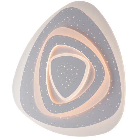 Plafoniera in metallo bianco e acrilico con led integrato in due temperature di colore
