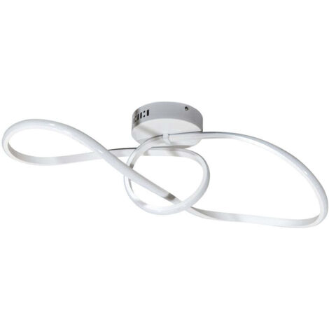 Plafoniera in metallo e alluminio Bianco con LED integrato 68x24x h24 cm
