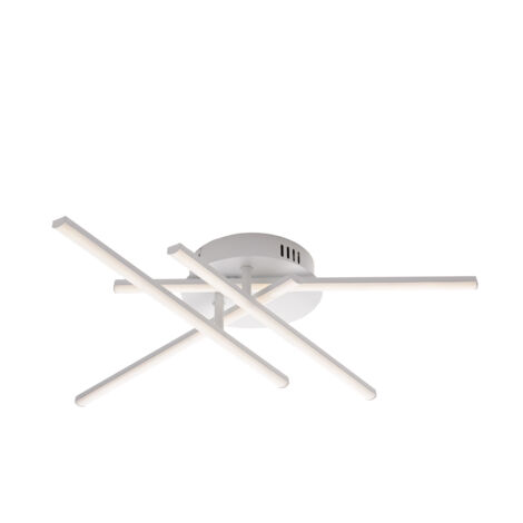 Plafoniera in metallo e alluminio laccato bianco con led integrato