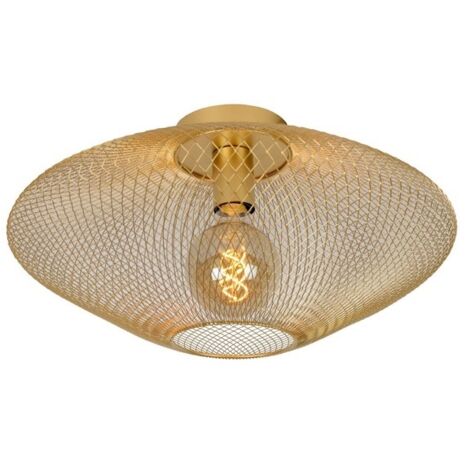 Plafoniera in ottone industriale Mesh E27 40W Lucide