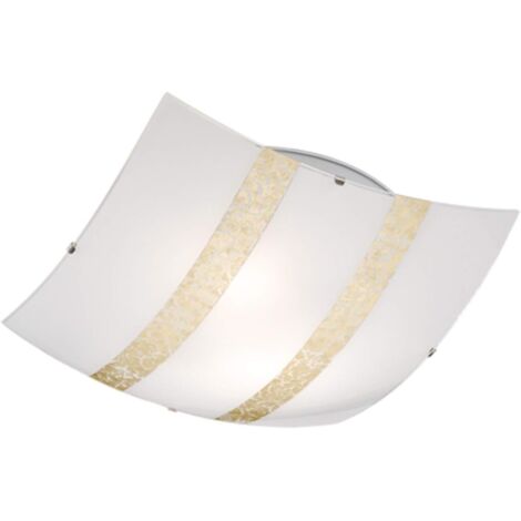 PLAFONIERA IN VETRO NIKOSIA 40X40CM E27 BIANCO E F