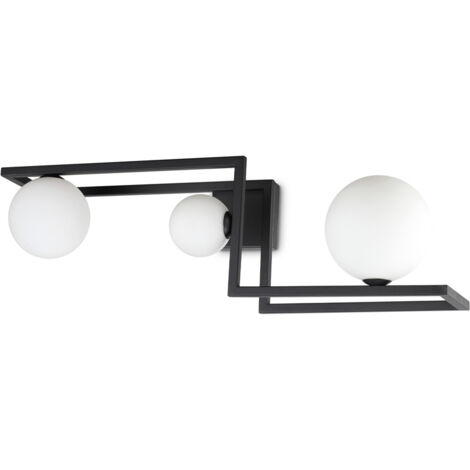 Plafoniera Industrial-Minimal Angolo Metallo Nero 3 Luci G9 3W 3000K Luce Calda