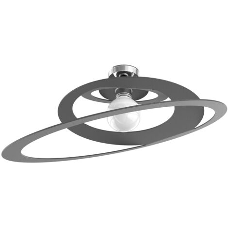 Plafoniera Industrial-Minimal Bungee Metallo Antracite 1 Luce E27 D70Cm