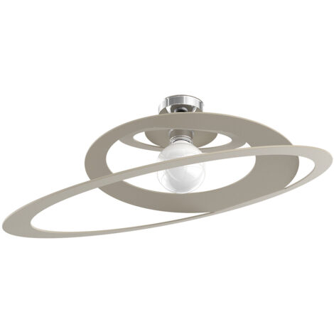 Plafoniera Industrial-Minimal Bungee Metallo Sabbia 1 Luce E27 D70Cm
