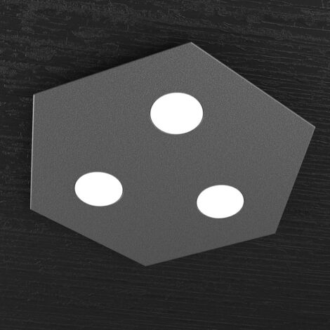 Plafoniera Industrial-Minimal Esagonale Hexagon Metallo Antracite 3 Led 12X3W