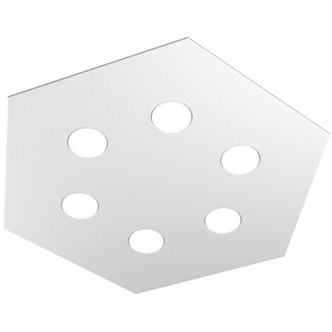 Plafoniera Industrial-Minimal Esagonale Hexagon Metallo Grigio 6 Luci Led 12X6W