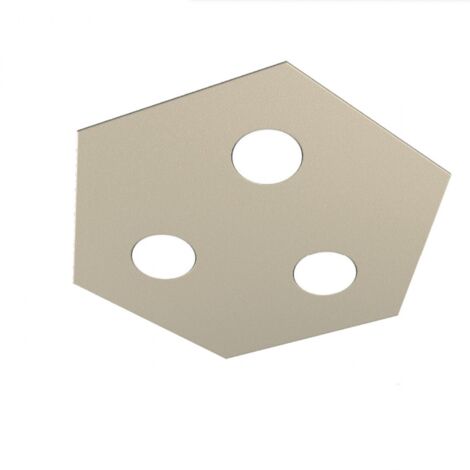 Plafoniera Industrial-Minimal Esagonale Hexagon Metallo Sabbia 3 Luci Led 12X3W