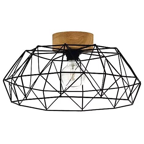 Plafoniera Industrial Padstow 1 Luce Metallo Nero