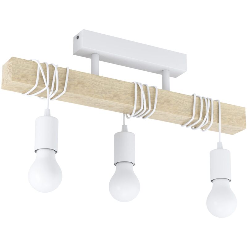 Eglo - Plafoniera in Legno Townshend con 3 Lampadine da Soffitto