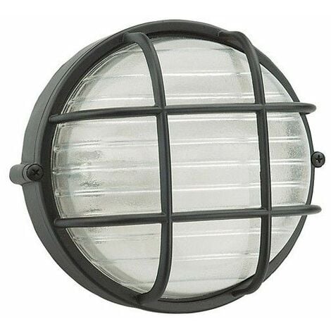 Plafoniera industriale nera rotonda IP54