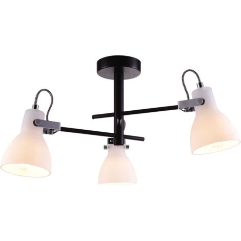 Plafoniera industriale nero/bianco 3 luci E14 Kaja KANTI K-8110