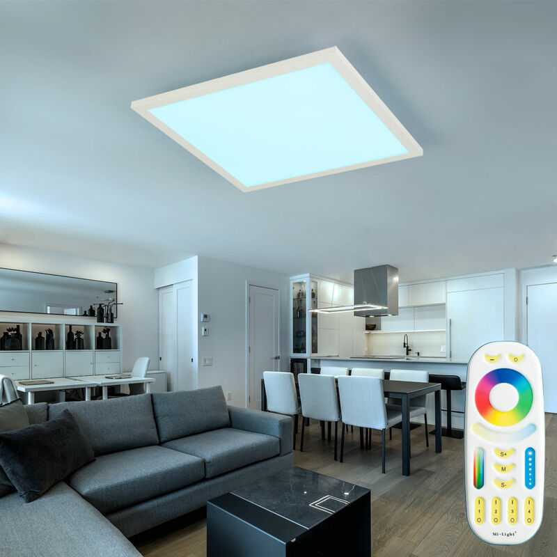 Image of Plafoniera intelligente con telecomando, pannello a soffitto Luce diurna Smart Home, dimmerabile, controllo app cct, 1x rgbw 36W 2400Lm, LxPxH