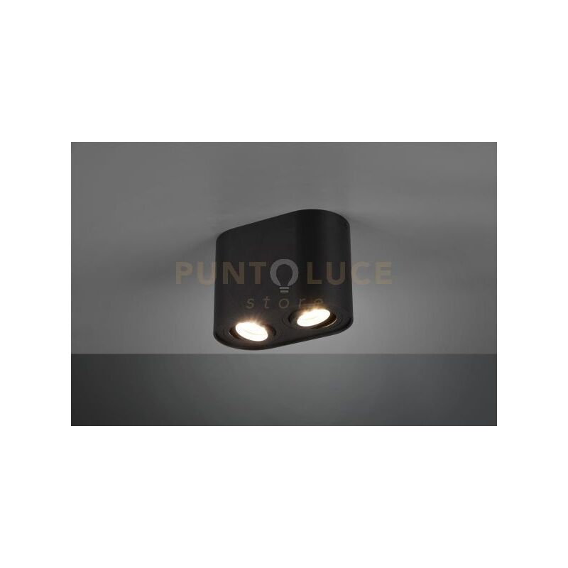 Trio - cookie cilindro 2 spots orientabili nero l. 17,8CM h. 12,5CM