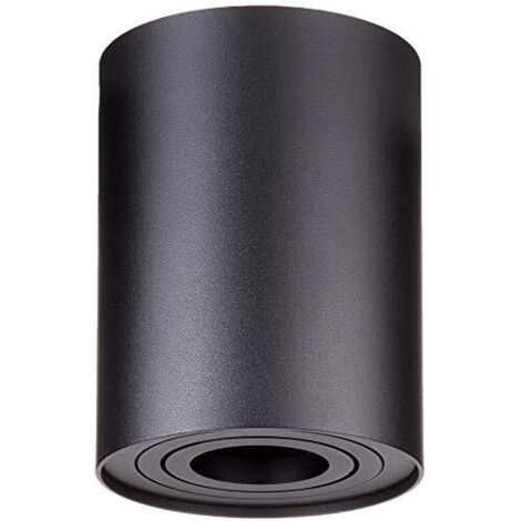 Plafoniera Interno Soffitto Spots Orientabile Cilindro Nero Cookie GD Trio