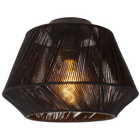Plafoniera JESSICA nera in cotone 30cm E27 Lucide
