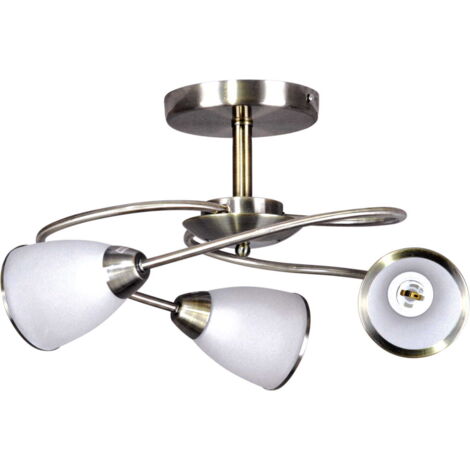 Plafoniera Kaja Plato 3 luci E14 patina bianco 58 cm