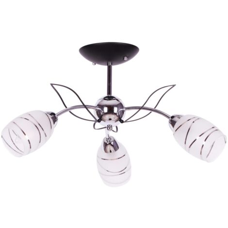 Plafoniera Kaja Xena cromata vetro 3 luci E14 60 cm