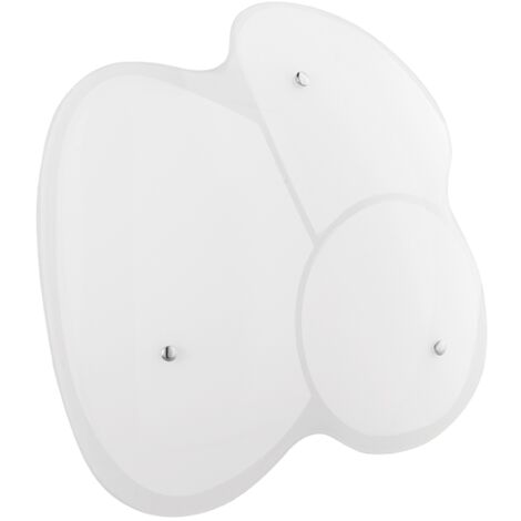 Plafoniera KAKI in vetro curvo con montatura in metallo 40x40 cm Bianco