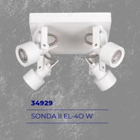 Plafoniera Kanlux SONDA 4 faretti GU10 bianca metallo