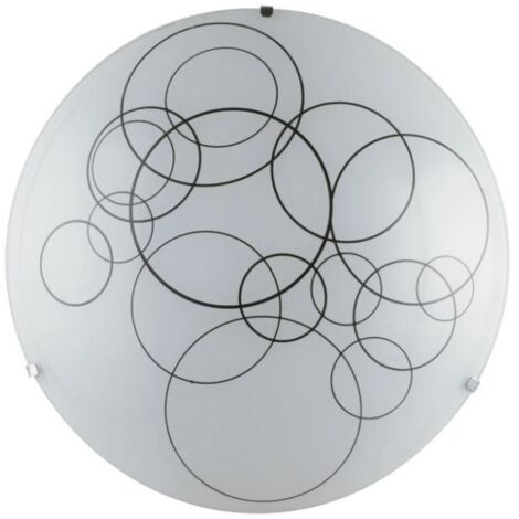 PLAFONIERA KARMA 3XE27 D.40X10,5CM BIANCA/NERA
