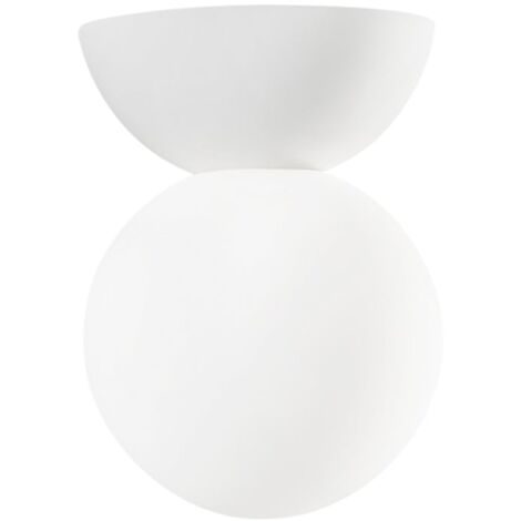 "Plafoniera KISS in gesso e acrilico bianco"