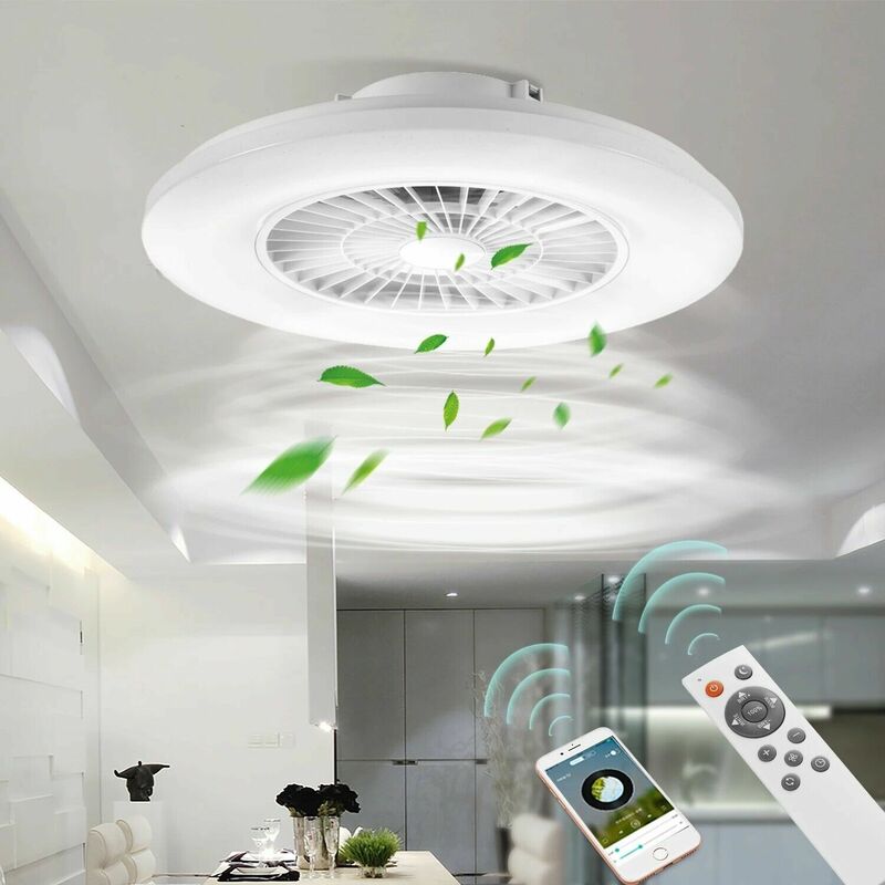 Plafoniera Lampada A Led Da Soffitto Con Ventilatore Smart Compatibile ...