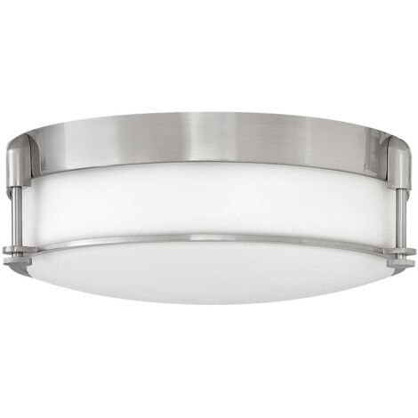 Plafoniera lampada da bagno luce acciaio vetro nichel D 41,4 cm IP44 3 fiamme