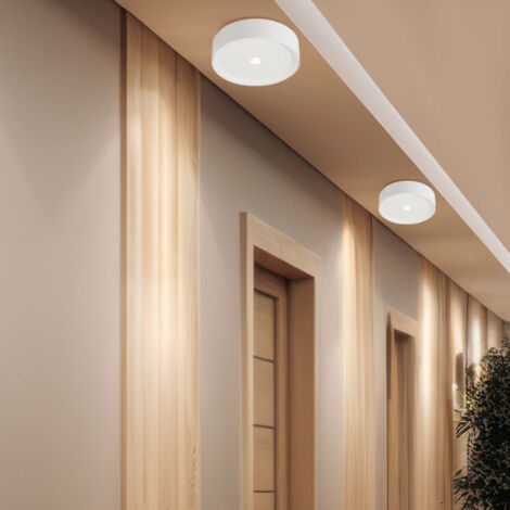 Plafoniera Lampada da soffitto a LED bianca da cucina lampada da ingresso, alluminio, 10W 470lm bianco caldo, PxA 15 x 4 cm, set da 2