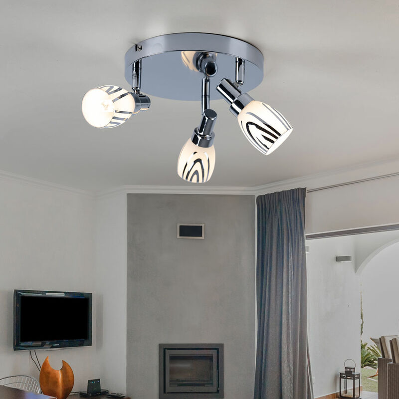 Image of Plafoniera lampada da soffitto faretto da soffitto lampada da soggiorno lampada da camera da letto corridoio, metallo, 3 punti mobili G9, DxH 20x14 cm